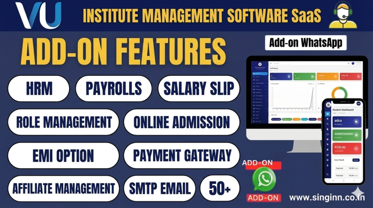 Institute Management Addon HRM,Payroll,salary-slip,SMTP,50+Option