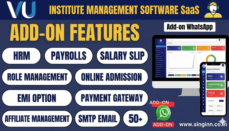 Institute Management Addon HRM,Payroll,salary-slip,SMTP,50+Option